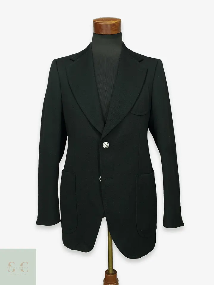 Blazer Vintage Estructurado con Bolsillos Aplicados Talla SM 1