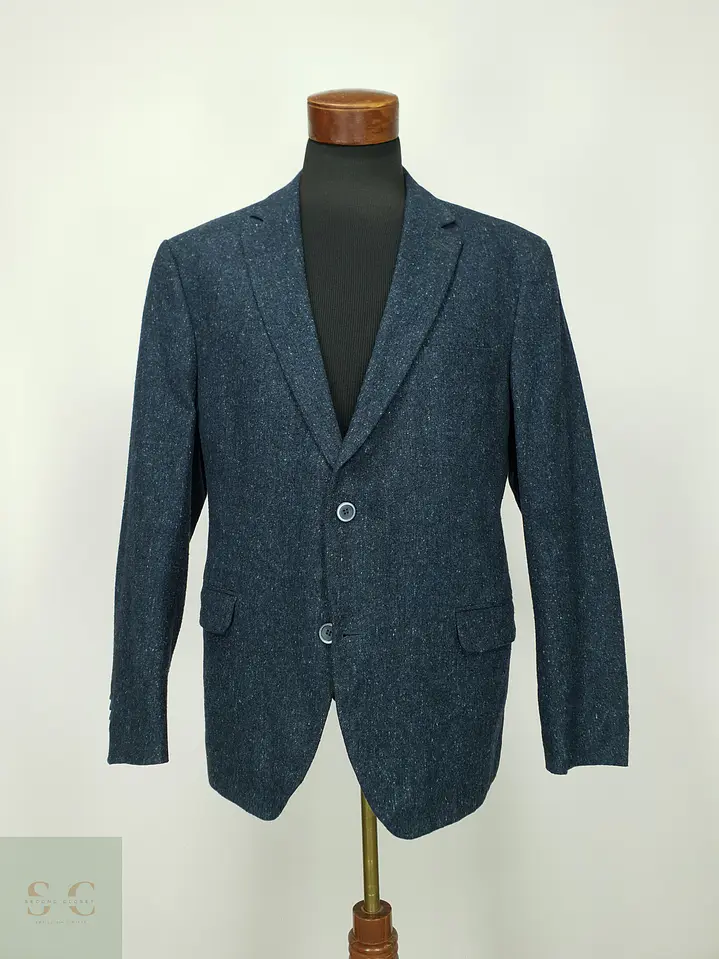 Blazer Sastre en Tweed Jaspeado Azul Commander Talla XL/XXL 2