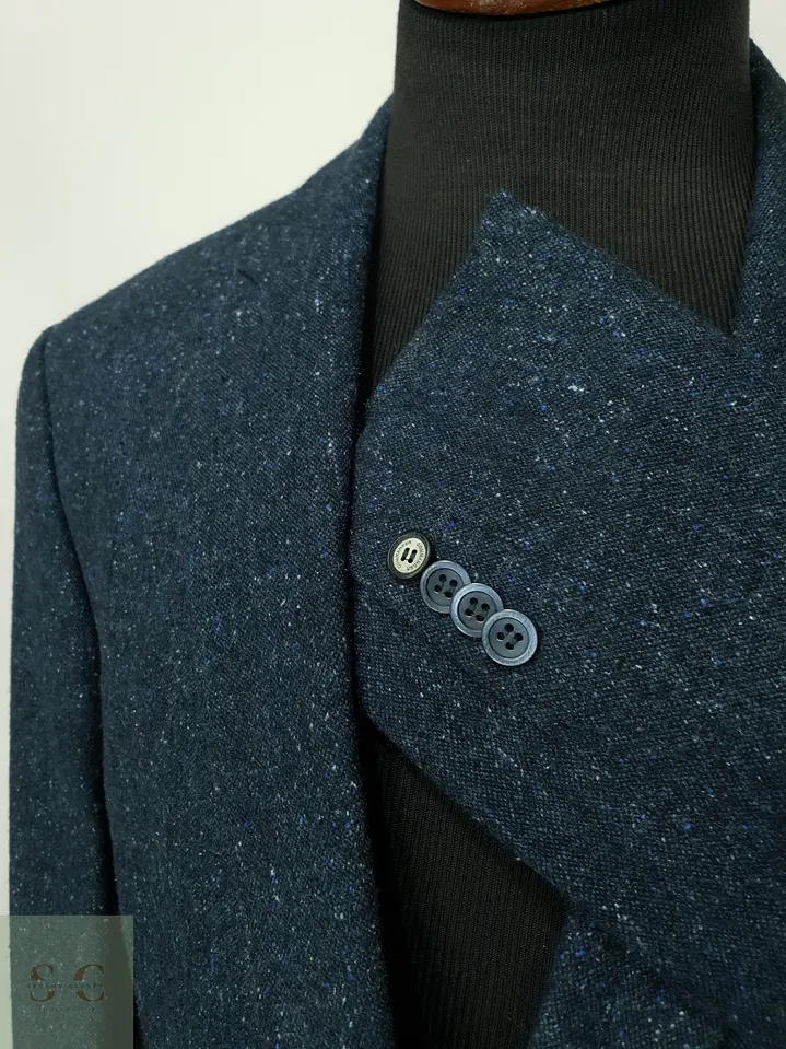 Blazer Sastre en Tweed Jaspeado Azul Commander Talla XL/XXL 5