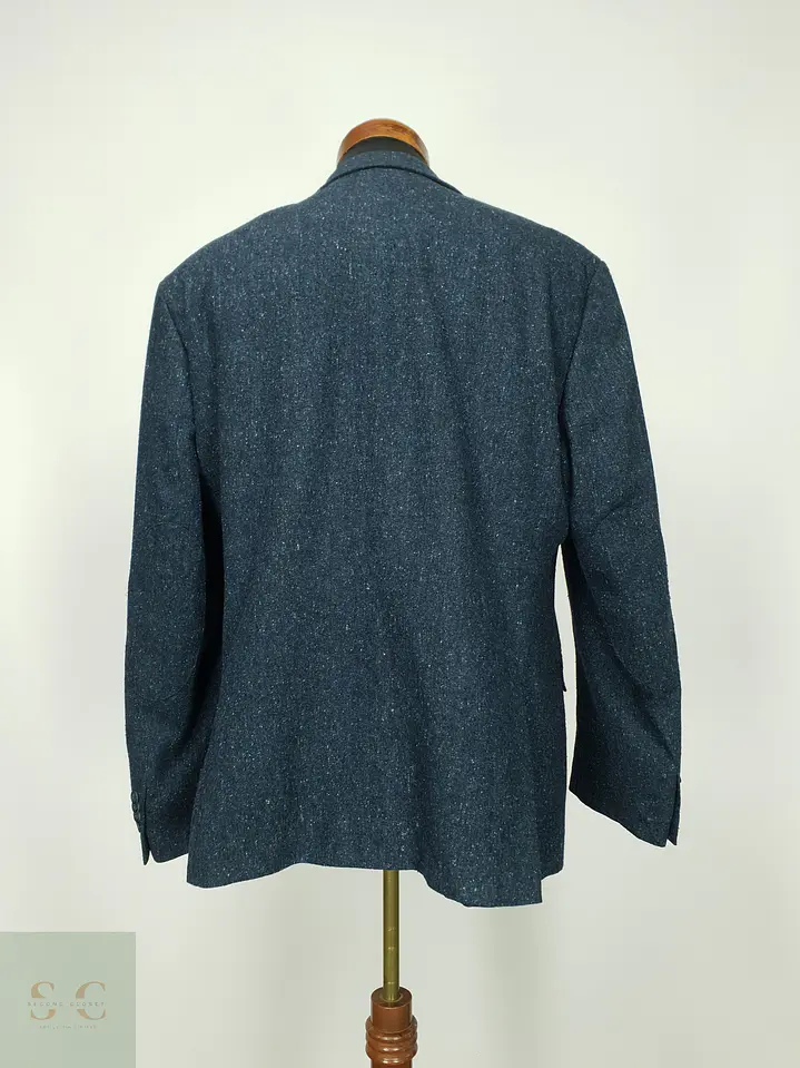 Blazer Sastre en Tweed Jaspeado Azul Commander Talla XL/XXL 9