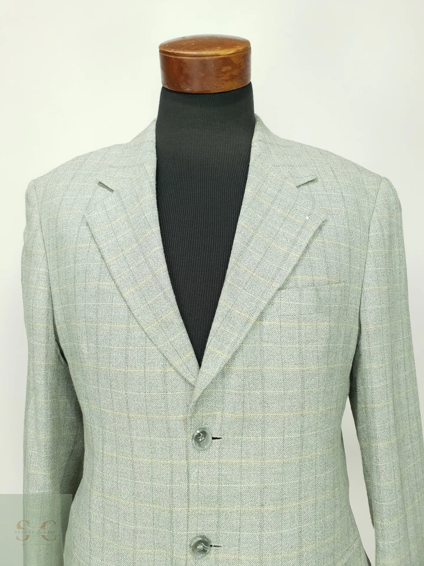 Blazer Recto a Cuadros de Viscosa y Lino Paolo Negrato Talla L/XL 4
