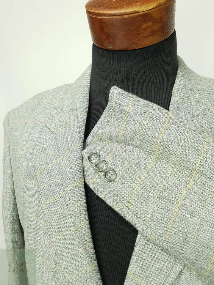 Blazer Recto a Cuadros de Viscosa y Lino Paolo Negrato Talla L/XL 5