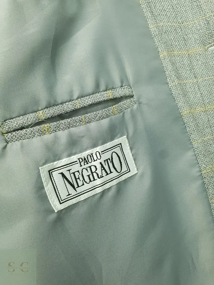 Blazer Recto a Cuadros de Viscosa y Lino Paolo Negrato Talla L/XL 6