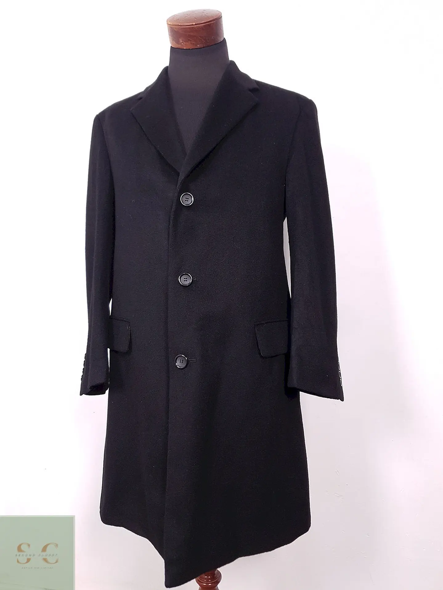 Abrigo Largo de Paño con Cashmere John Alexander Talla ML 3