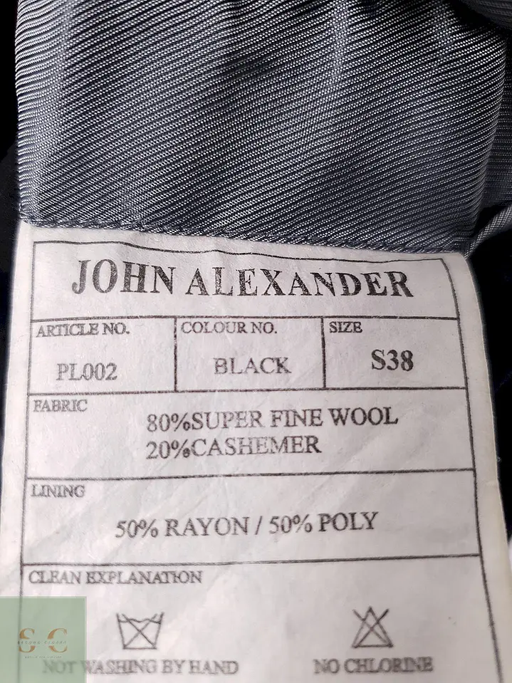 Abrigo Largo de Paño con Cashmere John Alexander Talla ML 15