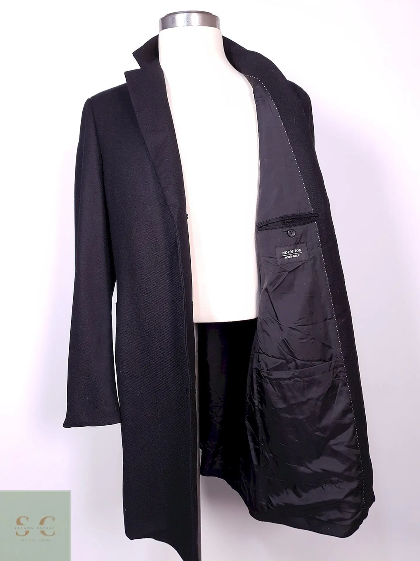 Abrigo Largo Sartorial de Lana Nordstrom Talla L 13