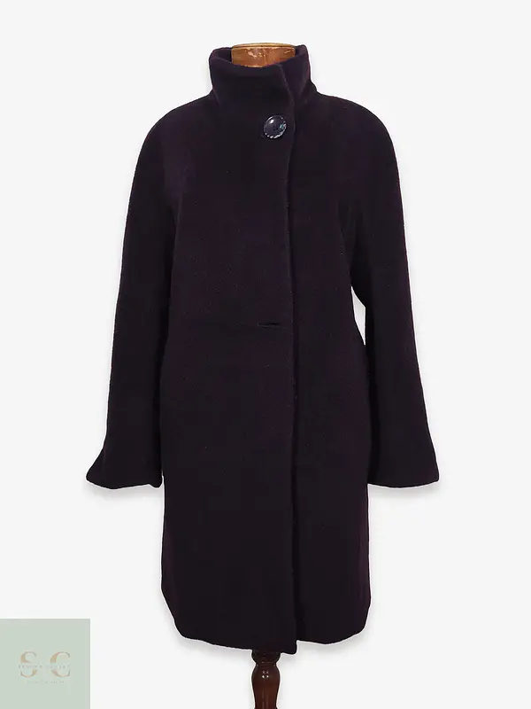 Abrigo Recto de Lana y Alpaca con Cuello Alto Hilary Radley Talla XL