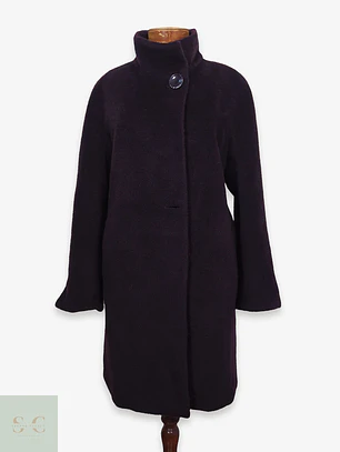 Abrigo Recto de Lana y Alpaca con Cuello Alto Hilary Radley Talla XL