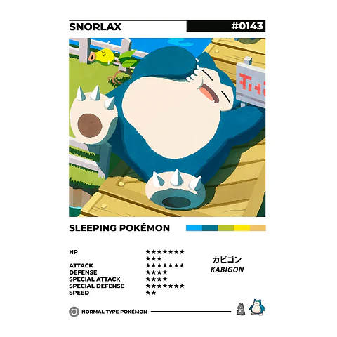 Cuadros Pokedex - Snorlax