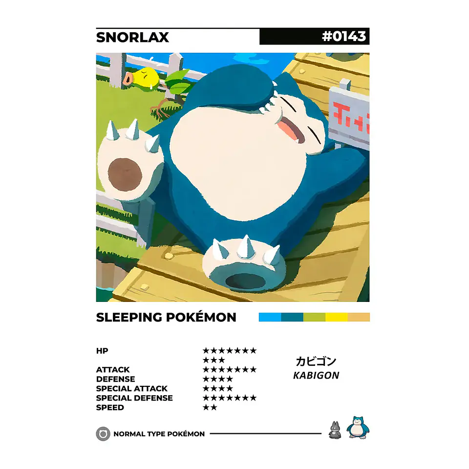 Cuadros Pokedex - Snorlax 1
