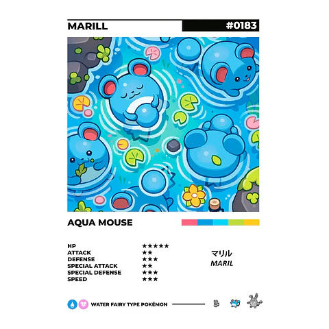 Cuadros Pokedex - Marill