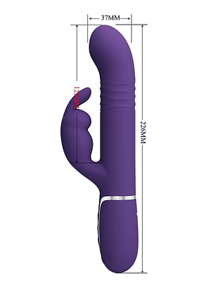 Vibrador conejito con empuje y perlas giratorias
