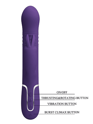 Vibrador conejito con empuje y perlas giratorias