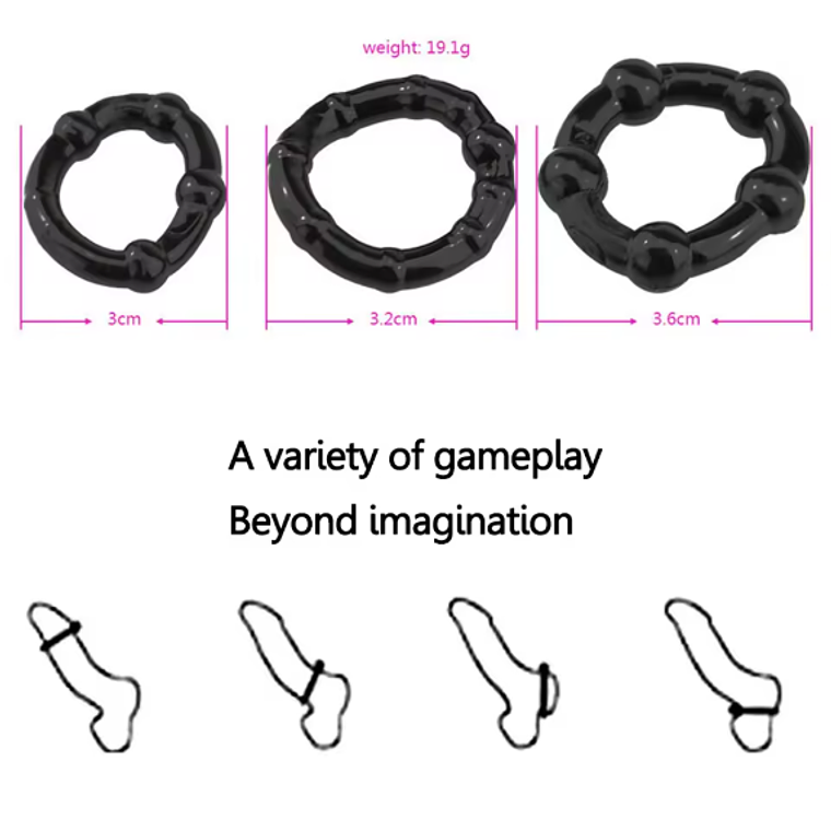 Pack 3 anillos de silicona 3