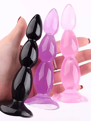 Dilatador anal de silicona con y sin cuentas