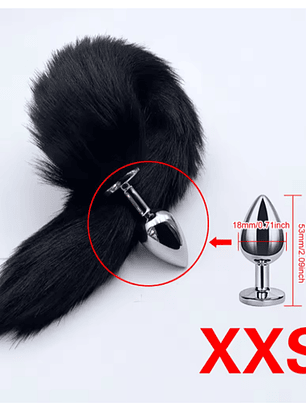 Plug dilatador anal cola de zorro negro