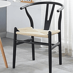 silla de comedor Wishbone Negra