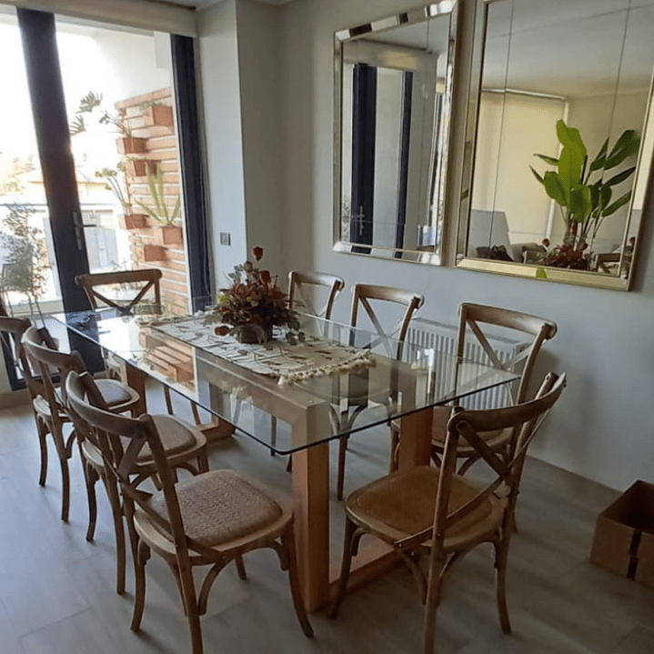 COMEDOR VIDRIO 8 sillas TOLEDO LENGA  3