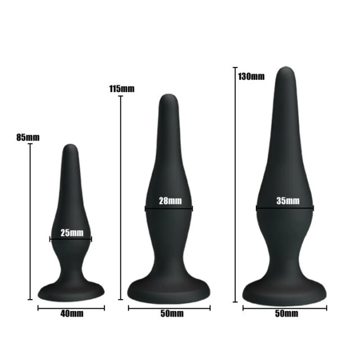 Kit Anal Negro 3 piezas 3
