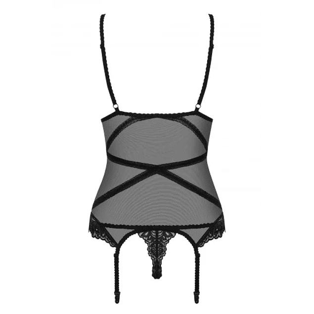 Corset y Calzón Bondea Negro Obsessive