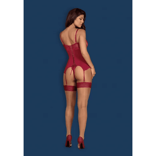 Corset y Calzón Rojo Rosalyne Obsessive