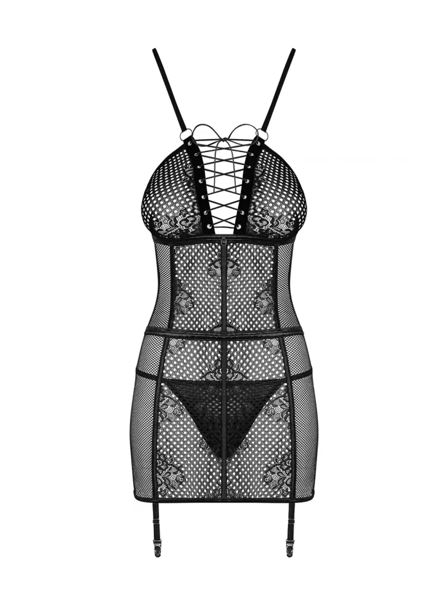 Chemise Negro c/ Liguero y Calzón Bassita 3