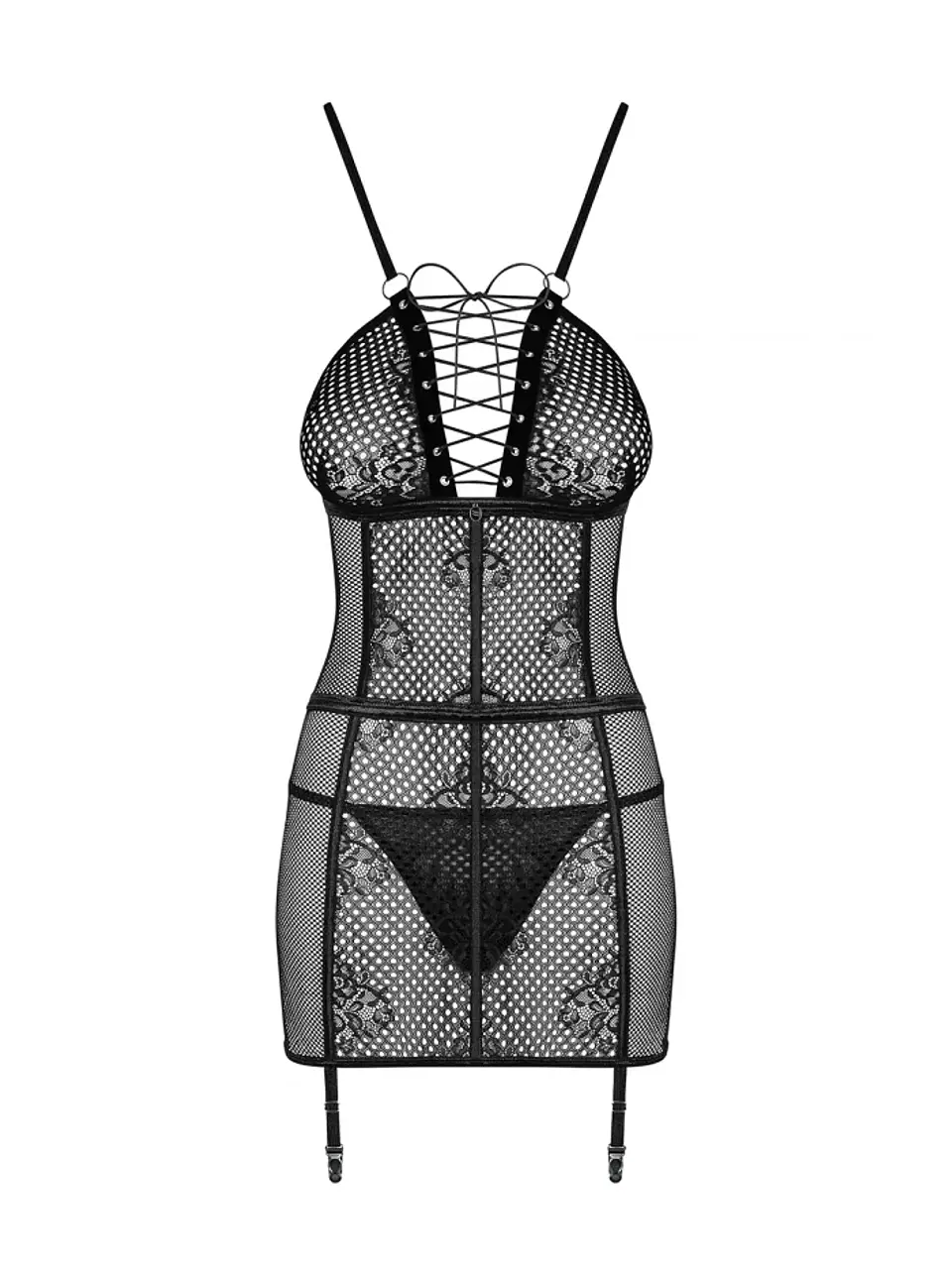 Chemise Negro c/ Liguero y Calzón Bassita 3