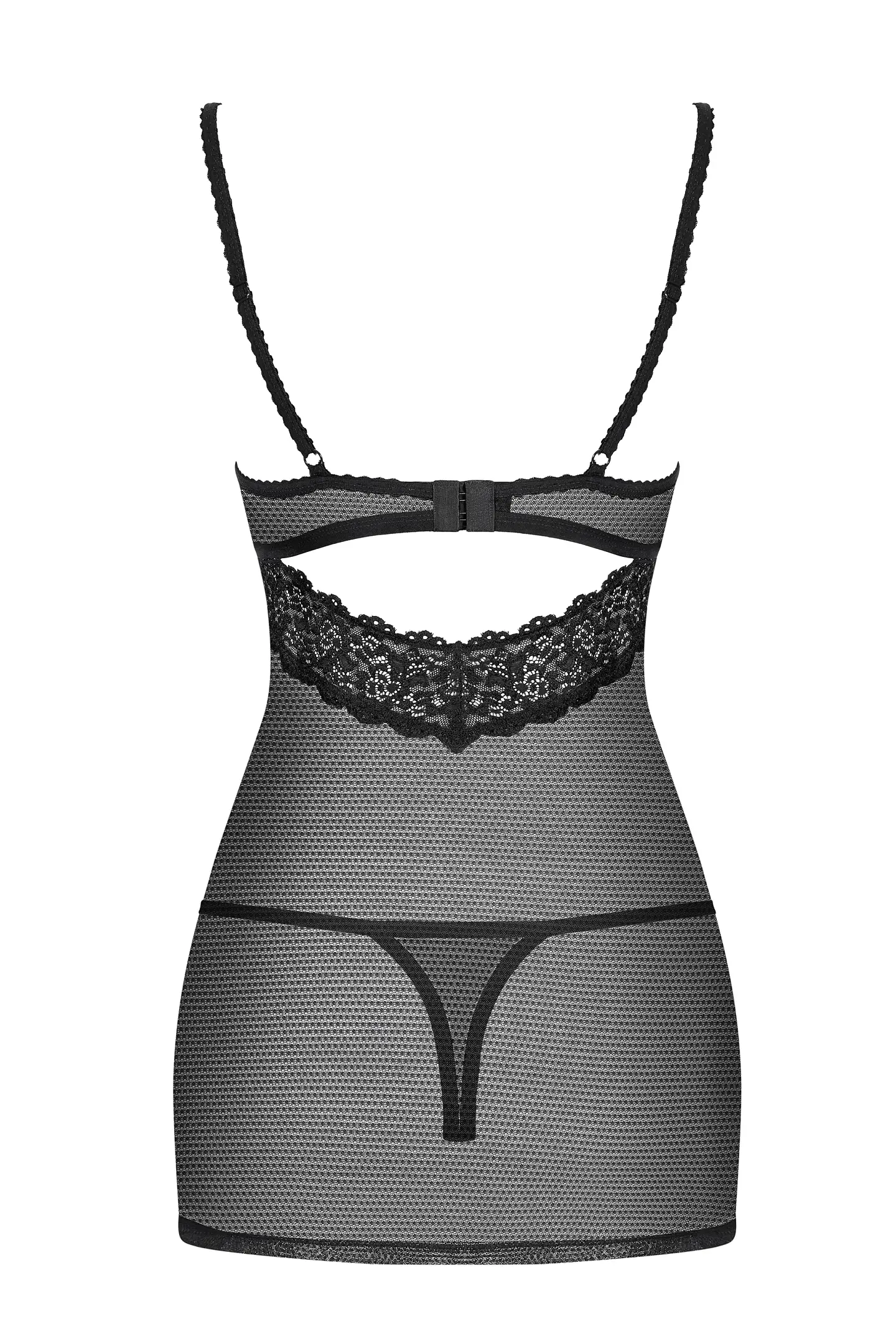 Chemise Negro Transparente + Tanga 4