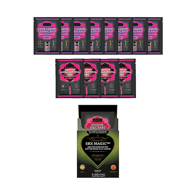 Set 12 Sachets Kama Sutra Lubricante + Intensificador Cálido 