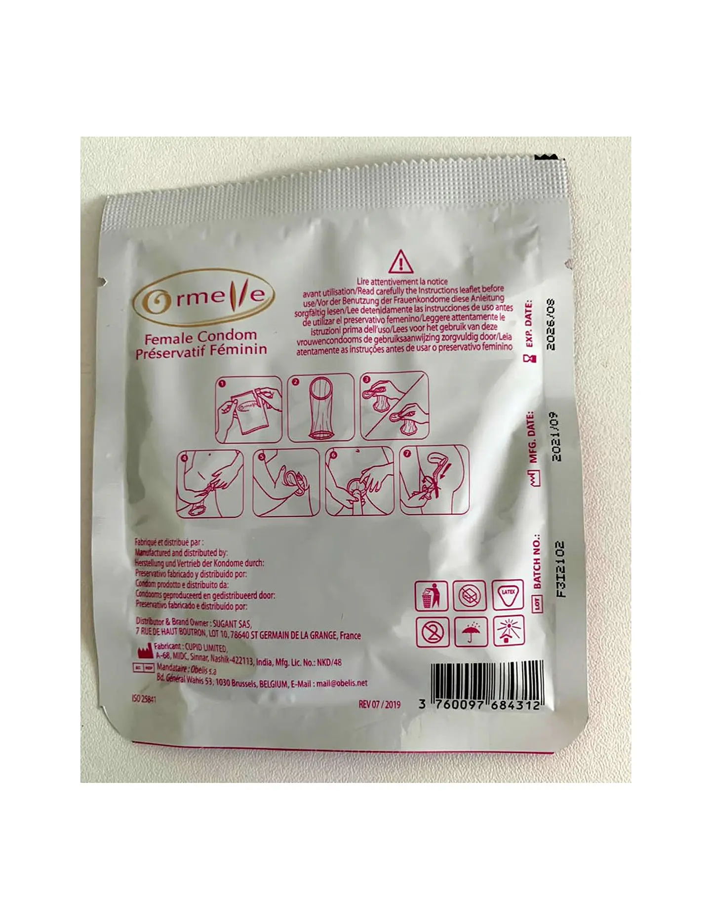 Condón Femenino de Látex Ormelle ( 1 unidad ) 4