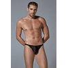 Tanga Masculina Negra Leopardo de Encaje