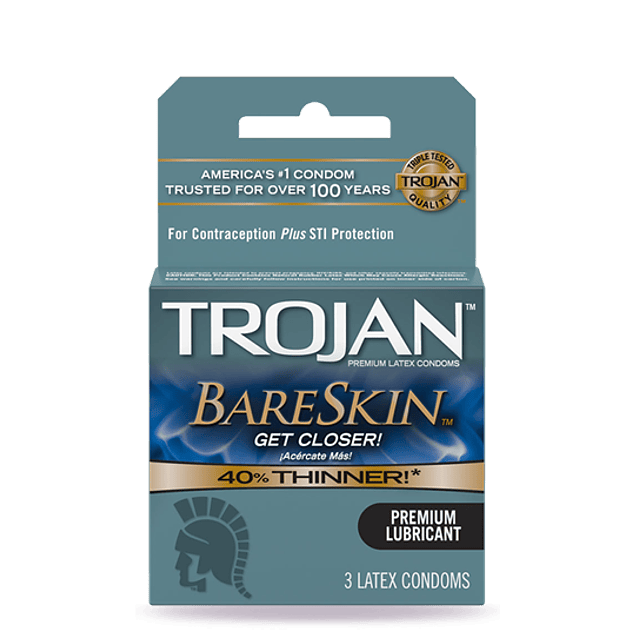 Condón Trojan Bareskin Pack x 3