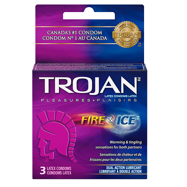 Condón Trojan Fuego y Hielo Pack X3