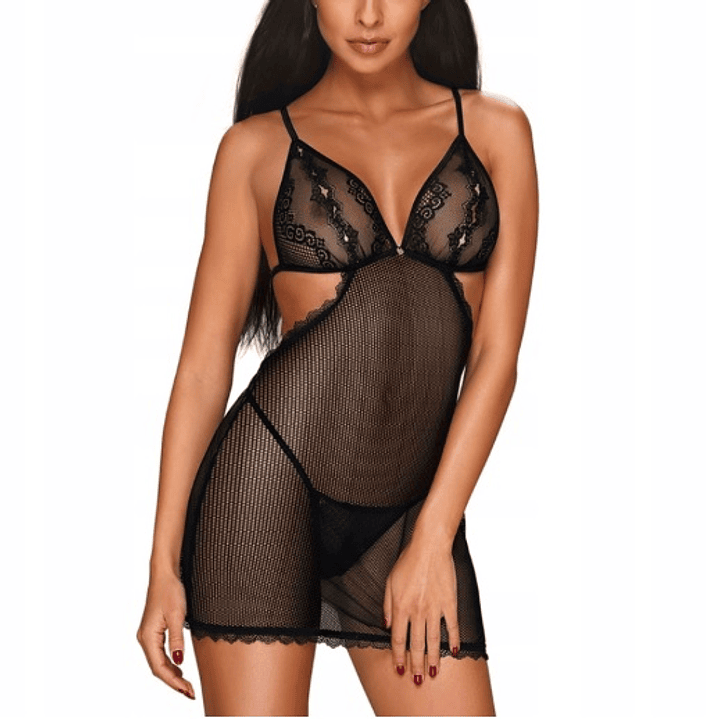 Chemise Negro  + Tanga Millagro 1