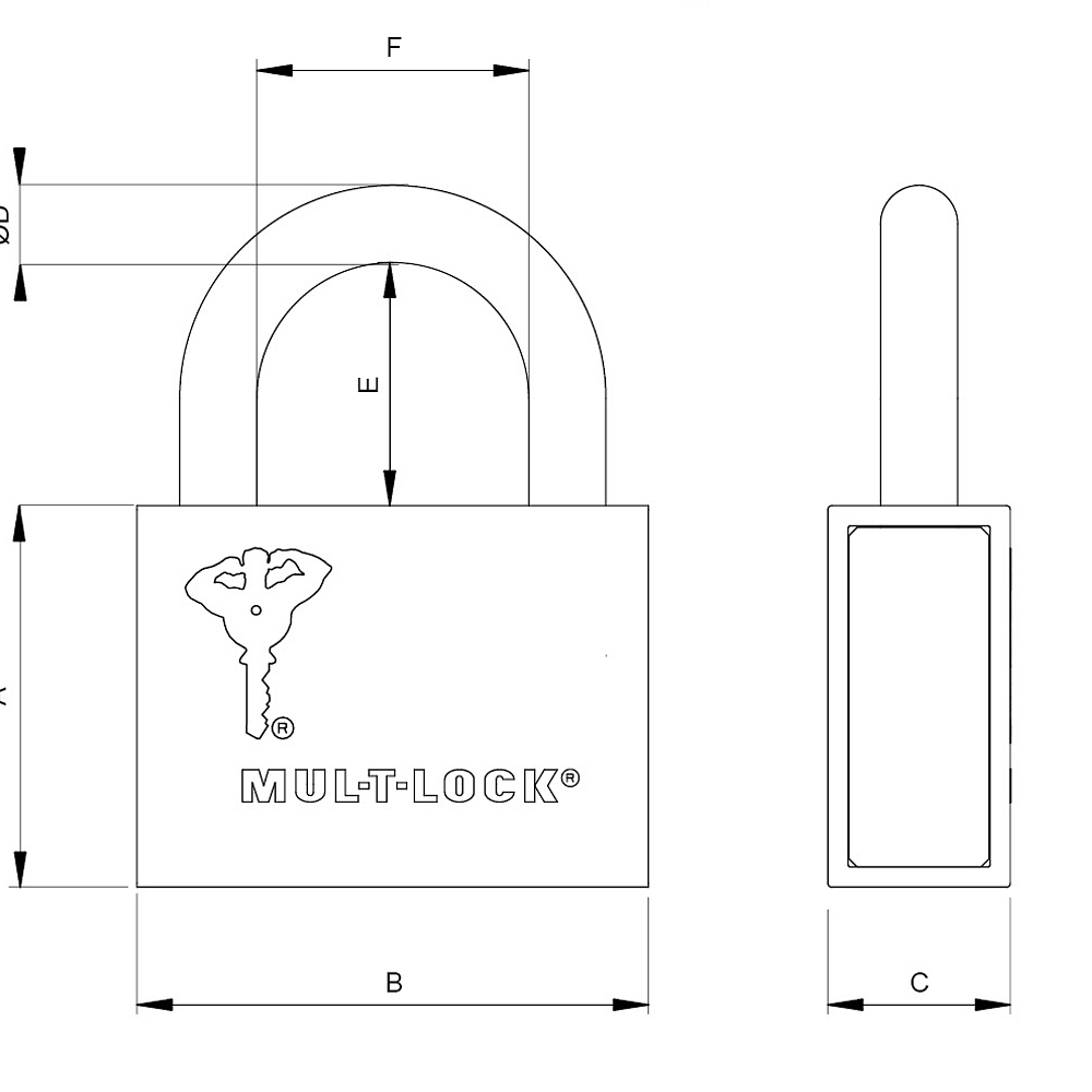 Candado C Arco Removible MUL-T-LOCK 