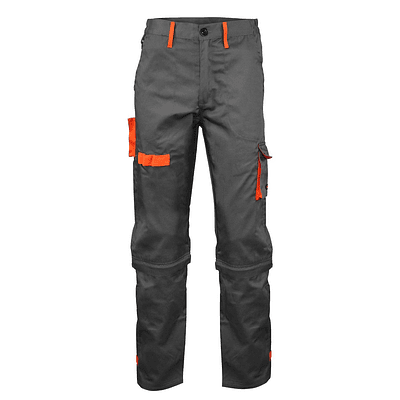 Pantalón Cargo Bermuda Gabardina Gris/Naranjo