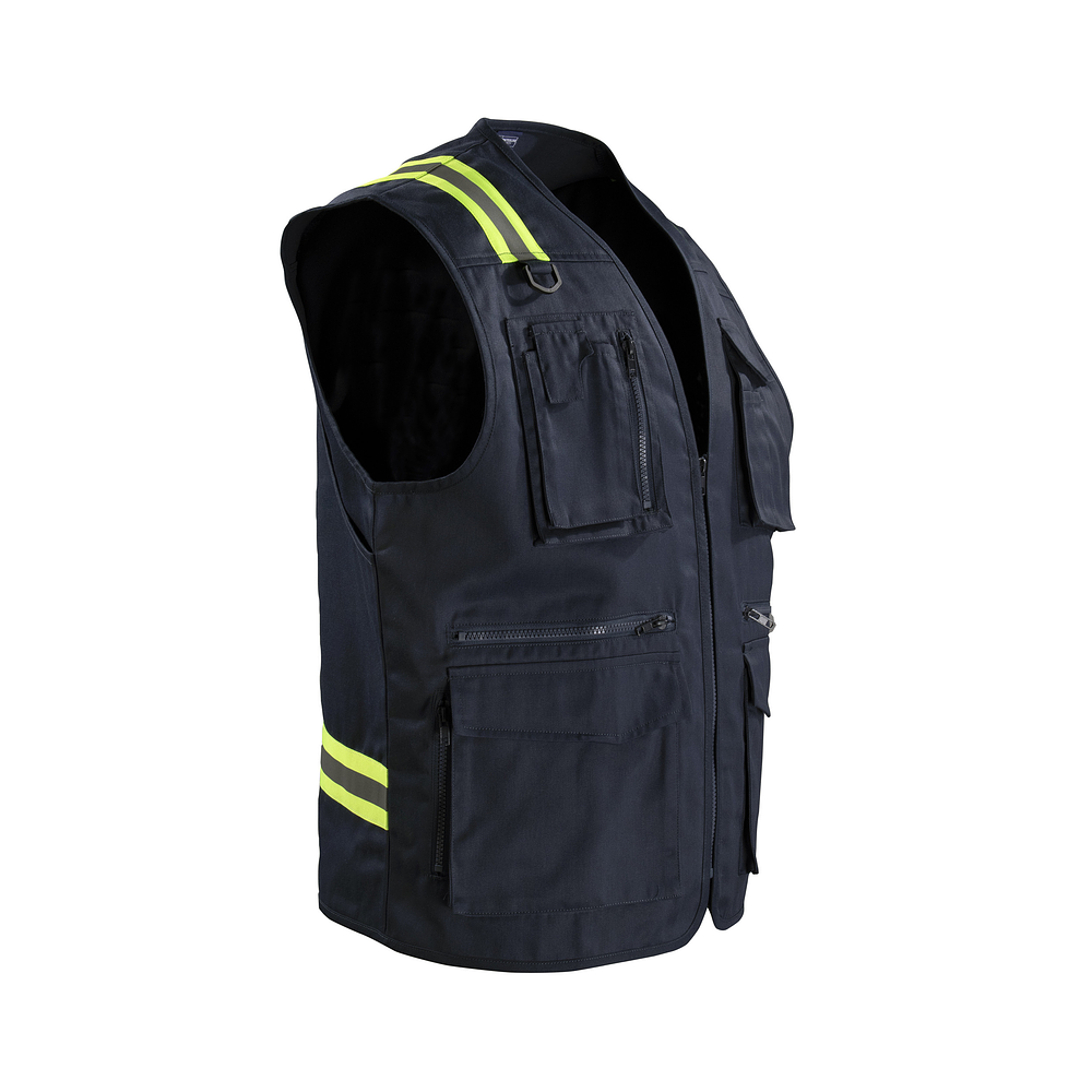 Chaleco Geólogo Gabardina Dual HI VIS Cinta Dia y Noche 