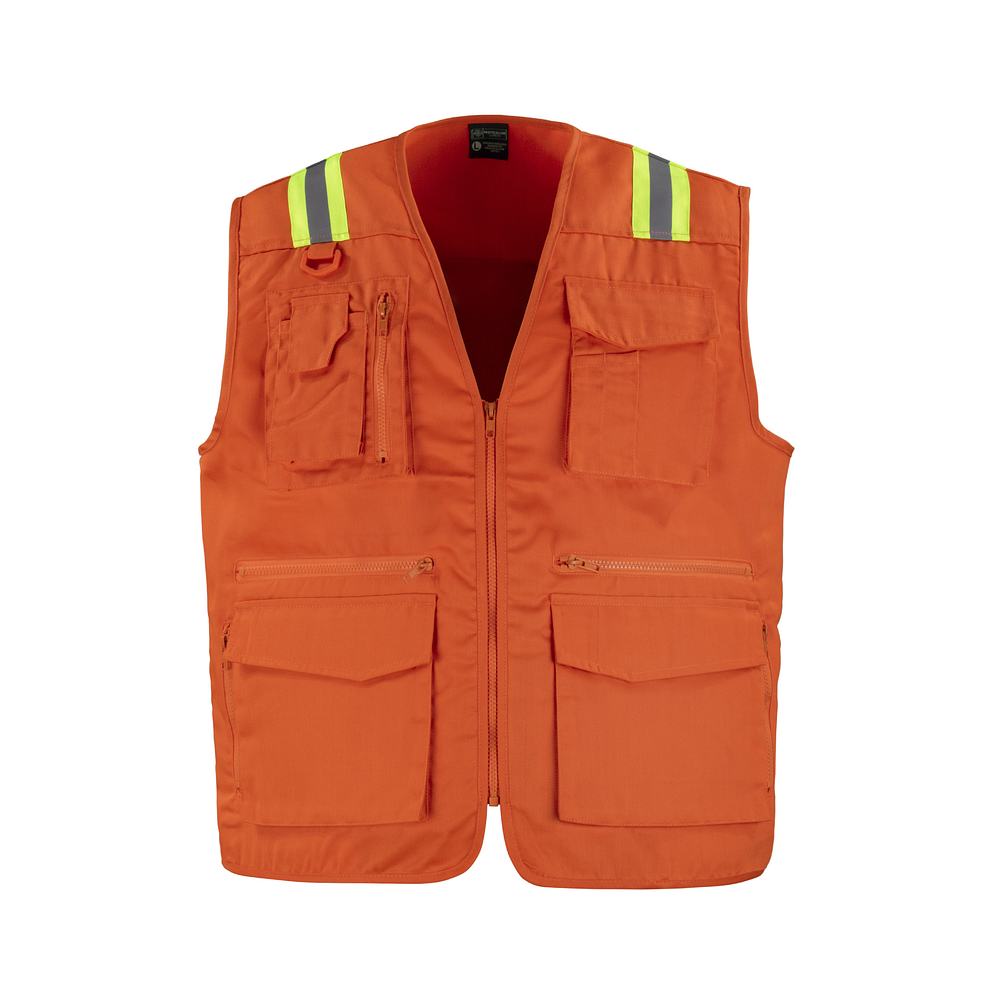 Chaleco Geólogo Gabardina Dual HI VIS Cinta Dia y Noche 