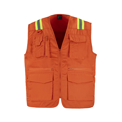 Chaleco Geólogo Gabardina Dual HI VIS Cinta Dia y Noche  - SALMON