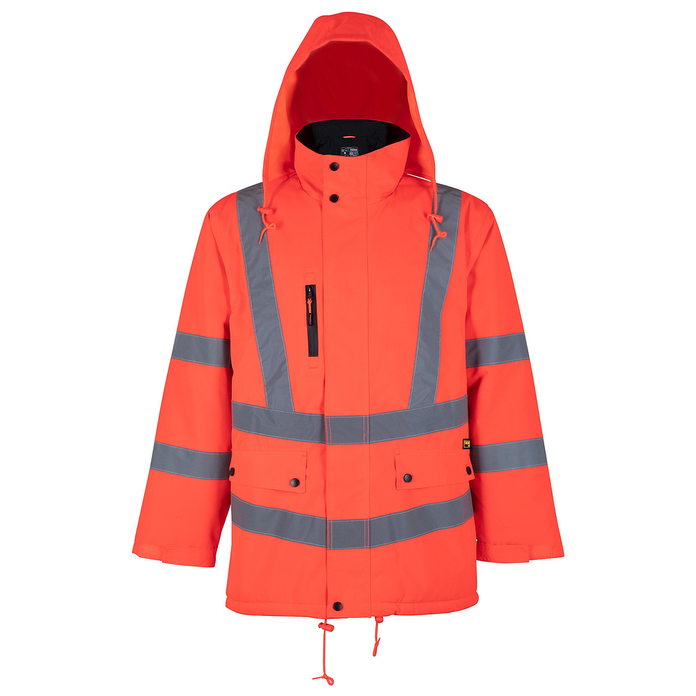 Parka Térmica AV Clase 3 Hombre Impermeable Roja / Salmon / Amarillo