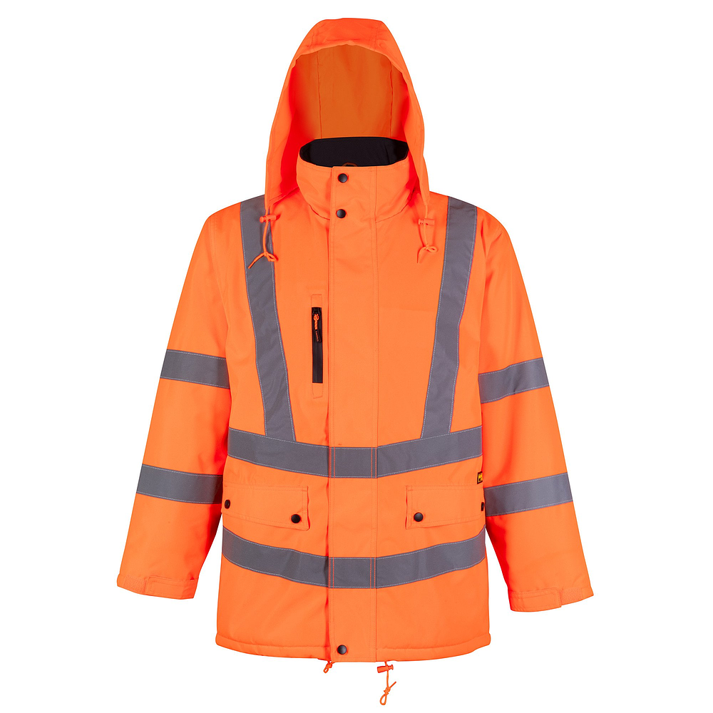 Parka Térmica AV Clase 3 Hombre Impermeable Roja / Salmon / Amarillo