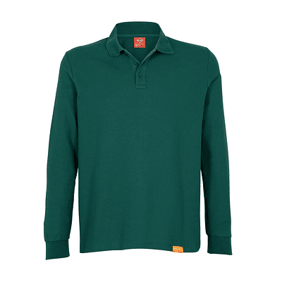 Polera Polo Pique Manga Larga Hombre Premium 60/40 UV - VERDE PINO