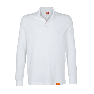 Polera Polo Pique Manga Larga Hombre Premium 60/40 UV - BLANCO