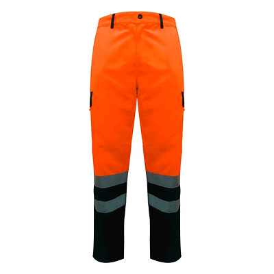 Pantalón Alta Visibilidad Cargo Kumen Gabardina Clase 2 Salmon / Amarillo 