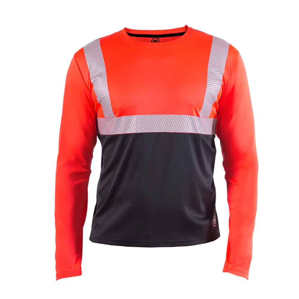 Polera Reflectiva HW Fluor HI-FLEX QuickDry UV Manga Larga Roja / Amarilla