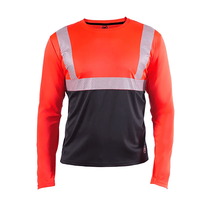 Polera Reflectiva HW Fluor HI-FLEX QuickDry UV Manga Larga Roja / Amarilla