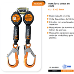 Retráctil Doble En Cinta 1.8 Metros Ganchos Aluminio KL-9300 Kbeen