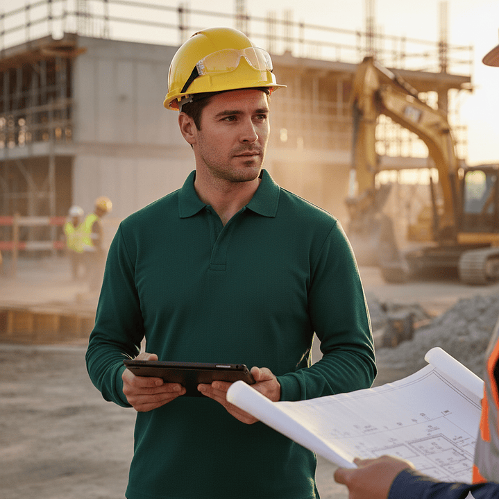 Polera Polo Pique Manga Larga Hombre Premium 60/40 UV 17