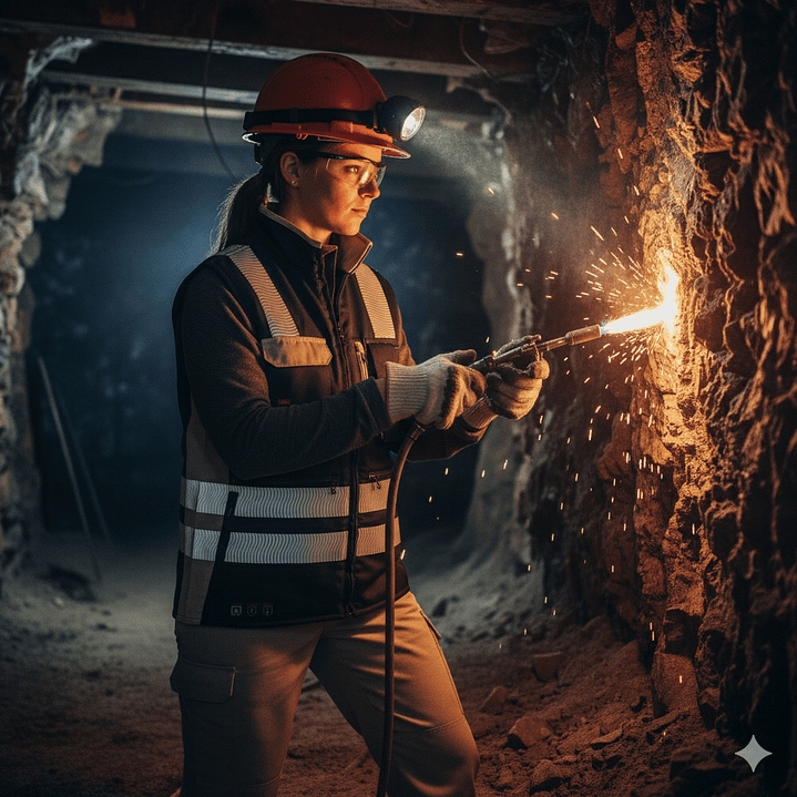 Chaleco Geologo Ignifugo Absolute Fire FRSVT NFPA 13034 Mujer Azul 3