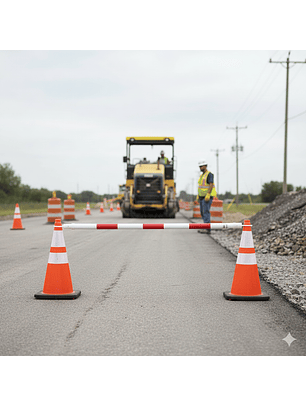 Barra Conectora Vial PVC Conos RESISTOR 1,3/2,2 mts. Blanco-Rojo.